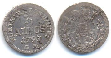 3 Albus 1793 Trier Bistum: Clemens Wenzel, 1768-1794, Verzenden