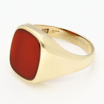 Ring - 14 karaat Geel goud - Carneool, Nieuw