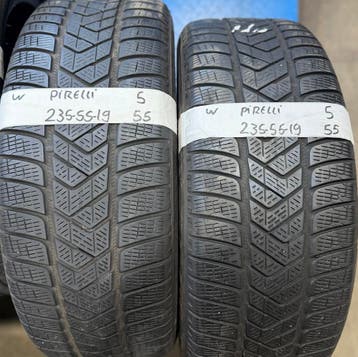 2x 235-55-19 Pirelli Winter 2x 5mm €55 Per Band 235 55 19, Auto-onderdelen, Banden en Velgen, Gebruikt, Winterbanden, 235 mm, Band(en)