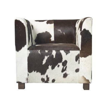 stoel club koe donker bruin/wit 73cm (pallet), Verzenden, Nieuw