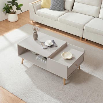 Salontafel Hallevil 106x59x44 cm wit [en.casa], Huis en Inrichting, Tafels | Salontafels, Verzenden, Nieuw