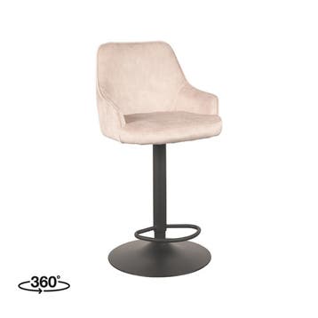 Barkruk Fender | Naturel | Velours | Gaslift LABEL51, Verzenden, Nieuw in verpakking