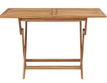 Opvouwbare Teakhouten Tuintafel 120x70 cm met Parasolgat, Verzenden, Nieuw