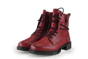 Mustang Enkellaarzen in maat 38 Rood, Kleding | Dames, Schoenen, Verzenden, Lage of Enkellaarzen, Zo goed als nieuw, Mustang