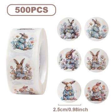 Sluitstickers paashaas easter pasen voorjaar rond etiket 2,5, Ophalen of Verzenden, Nieuw