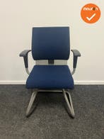 Ahrend 240 - Slede - Grijs onderstel  - Blauwe stoffering, Vergader- of Presentatieruimte, Ophalen of Verzenden, Gebruikt, Stoel