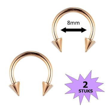 Fako Bijoux - Circular Barbell Piercing - Hoefijzer Spike -, Verzenden, Nieuw