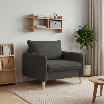 vidaXL XL fauteuil Donkergrijs Bouclé, Huis en Inrichting, Verzenden, Nieuw