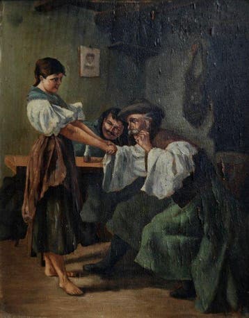 École européenne (XIX) - La plaisanterie à l’auberge - NO