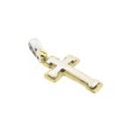 Bicolor gouden hanger van een kruis (Hanger of bedel), Ophalen of Verzenden, Gebruikt, Goud, Overige merken