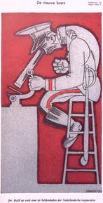 Spotprent over het Nederlandse leger (lijst optie, Lithos), Verzenden