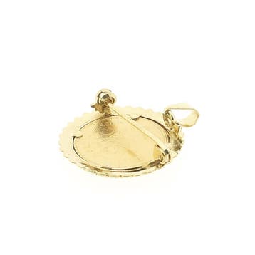 Gouden broche/hanger van een gouden vijfje; Koningin Wilh..., Ophalen of Verzenden, Gebruikt, Goud, Overige merken