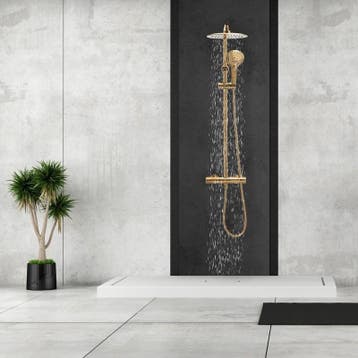 Gouden Doucheset Thermostaatkraan | Messing | OP=OP, Ophalen of Verzenden, Nieuw, Rvs, Douche