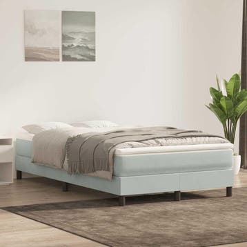 vidaXL Boxspring zonder matras fluweel lichtgrijs 120x220 cm, Verzenden, Nieuw, Grijs, Stof
