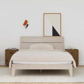 vidaXL Nachtkastjes 2 st 40x34x55 cm massief grenenhout, Verzenden, Nieuw, Hout, Minder dan 45 cm