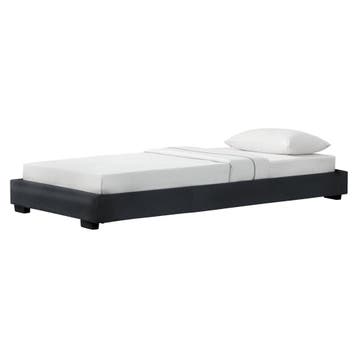 Houten bed Laag kunstleer met bedbodem 90x200 cm zwart, Huis en Inrichting, Slaapkamer | Bedden, Verzenden, Nieuw