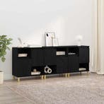 vidaXL Dressoirs 3 pcs Zwart Eiken 60 x 35 x 70 cm Bewerkt, Verzenden, Nieuw, 50 tot 100 cm, 25 tot 50 cm