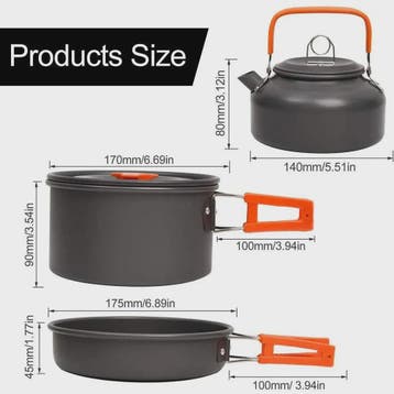 Kampeer Kookset Aluminium Outdoor Keukengerei Set - 12 Delig, Verzenden, Nieuw
