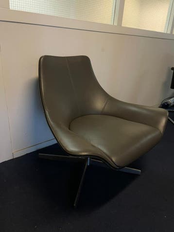 Design Fauteuil Matteo Grassi 2 Leather - 5 Jaar Garantie, Verzenden, Zo goed als nieuw