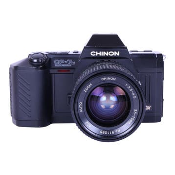 Chinon CP-7m Multi-Program SLR Filmcamera + Auto Zoom 35-70m, Verzenden, Zo goed als nieuw
