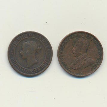 Ceylon. Victoria - George V. 1 Cent 1870-1914 (Lot of 2