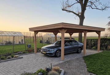 Carport Overkapping met Plat Dak - 500 x 400cm - Bouwpakket, Nieuw