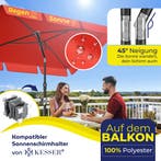 Stokparasol - Parasol - 200x125 cm - Tuinparasol - Rood - KE, Verzenden, Zo goed als nieuw