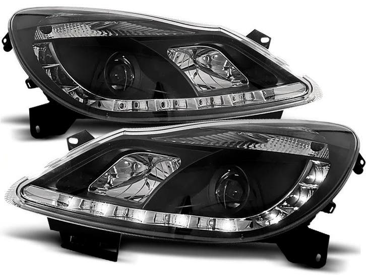 Koplampen Opel Corsa D 06 Devil Eyes real DRL LED Zwart, Auto-onderdelen, Overige Auto-onderdelen, Ophalen of Verzenden