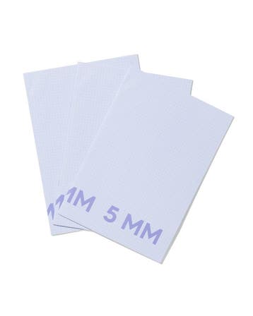 HEMA Schriften A4 geruit 5mm blauw - 3 stuks, Verzenden, Nieuw
