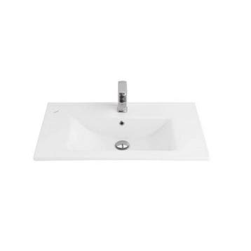 Wastafel BWS 1 Kraangat 45x80 cm Rechthoek Keramiek Wit, Ophalen of Verzenden, Nieuw, Overige typen