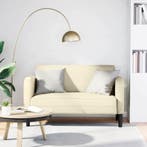 vidaXL Loveseat bank 110 cm kunstleer crèmekleurig, Verzenden, Nieuw, Leer