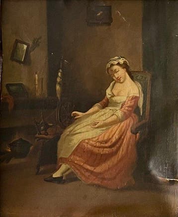 Gerolamo Induno (1827-1890), Werkplaats van - Filatrice