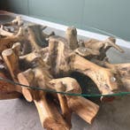 Ovale salontafel | 120x70x40 | Gratis bezorging | Teakhout |, Huis en Inrichting, Tafels | Salontafels, 100 tot 150 cm, Glas, Nieuw