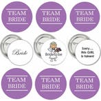 Vrijgezellenfeest set Vrijgezellig en Bride to Be paars wit, Verzenden, Nieuw, Feestartikel, Geboorte of Huwelijk