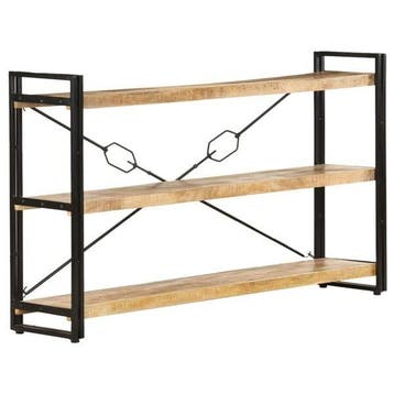 Retro Boekenkast Mangohout | 35% Korting Sale, Huis en Inrichting, Kasten | Boekenkasten, Met plank(en), 100 tot 150 cm, Ophalen of Verzenden