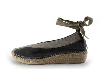 Shabbies Amsterdam Espadrilles in maat 38 Grijs, Shabbies Amsterdam, Verzenden, Zo goed als nieuw, Grijs