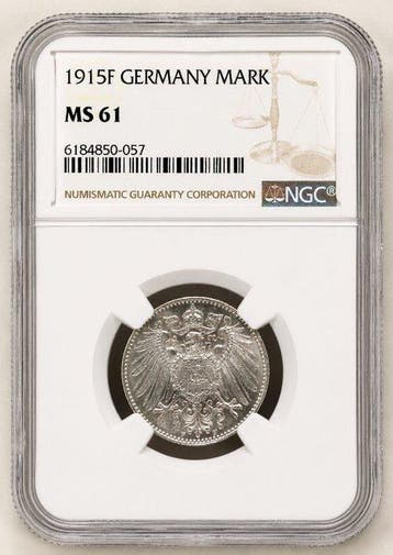 Duitsland, keizerrijk Wilhelm II. 1 Mark 1915 - NGC MS61, Postzegels en Munten, Munten | Europa | Niet-Euromunten