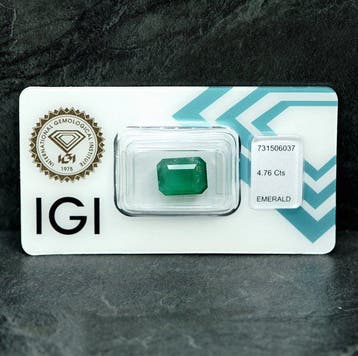 Zonder minimumprijs - 1 pcs Groen Smaragd - 4.76 ct -, Nieuw