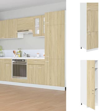 vidaXL Ombouwkast voor koelkast Lyon 60x57x207 cm bewerkt, Huis en Inrichting, Keuken | Keukenelementen, Verzenden, Nieuw, Bruin