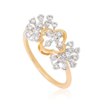 Ring - 14 karaat Geel goud - 0.30ct. tw. Diamant, Nieuw