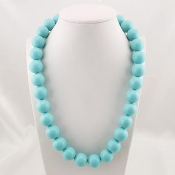 Turquoise - Zilver - Halsketting - ambachtelijke verwerking