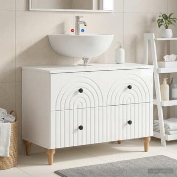 vidaXL Badkamer wastafelkast ALKMAAR Hoogglans Wit 82 x 41 x, Verzenden, Nieuw, Wastafelkast