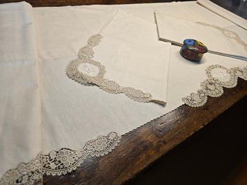 Laken (3) - 225 cm - 280 cm - Antieke uitzet, Antiek en Kunst