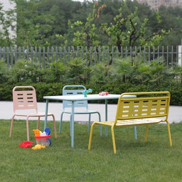 Kindertuinset Etroubles 4-delig tafel met bank en 2 stoelen, Verzenden, Nieuw