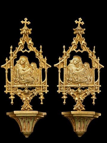 Antiek Wijwatervat (2) - 1850-1900 - Set van twee, Antiek en Kunst