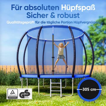 Trampoline 305 cm Veiligheidsnet TÜV GS Gecertificeerd, Verzenden, Nieuw