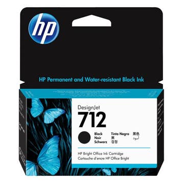 HP 712 (3ED70A) inktcartridge zwart (origineel), Verzenden, Nieuw, Cartridge, HP