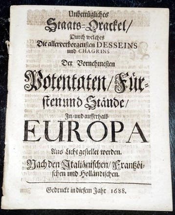 Unbetrügliches Staats-Orackel - 1688