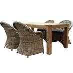 Macau Krista dining tuinset 180x95xH77.5 cm 5-delig rotan, Ophalen of Verzenden, Nieuw