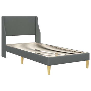 vidaXL Bedframe Donkergrijs 90 x 200 cm Stof, Eenpersoons, Verzenden, Nieuw, Stof